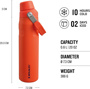 Stanley 0.6L The Iceflow™ Fast Flow Bottle - Yalıtımlı Çelik Şişe - Tigerlily için detaylar