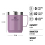 Stanley 0.23L Classic Legendary Camp Mug - Efsanevi Kamp Bardağı - Lilac Gloss için detaylar